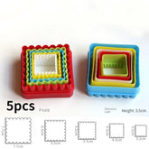 Cortadores Cuadrado Liso y Rizado x 5 Piezas